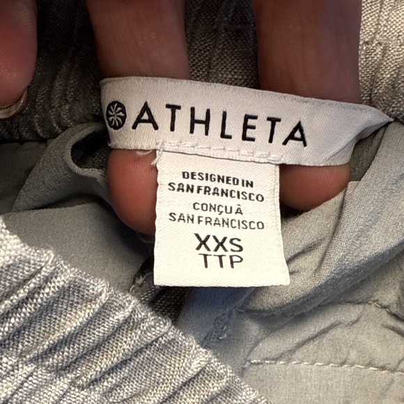 Athleta Women's shorts‎ Retreat 100% Linen Drawstring Gray XXSMALL - Picture 8 of 9